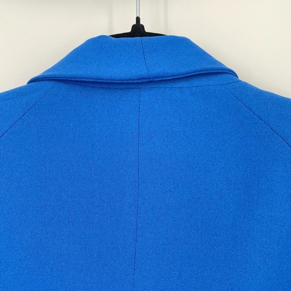Philosophy Women's Blue Tailored Collarless Shawl Neck Open Front Blazer Size 12 - Picture 10 of 11